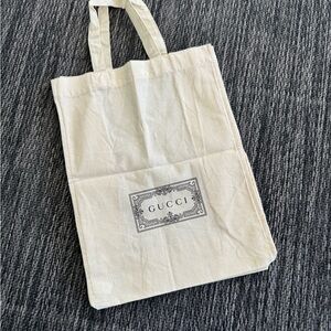 Gucci Tote Bag Cream Canvas Cotton